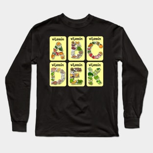 Vitamin letter illustration Long Sleeve T-Shirt